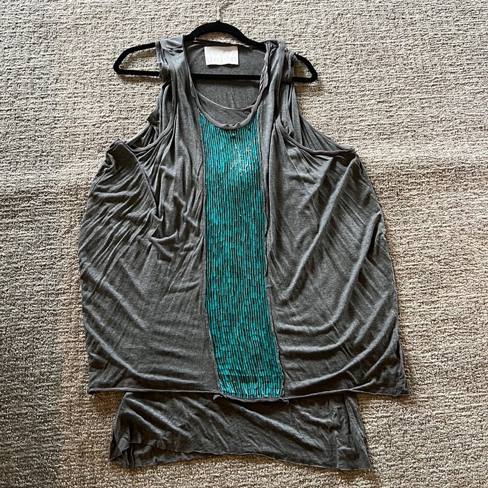 Dolan gray with turquoise sequins